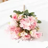 Fleurs décoratives 3pcs Artificiel Silk Hortensia Bouquet Rose Bouquet Couronnes de Noël Vases pour décoration Flower Arrangement Home Wedding Party
