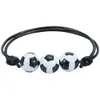 Pallacanestro Calcio Rugby Baseball Pendenti Tennis Braccialetti con ciondoli per uomo Donna Bracciale sportivo in pelle regolabile fatto a mano con palla BBE1