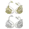 Fournitures festives or argent plume cygne couronne gâteau Topper bricolage ornement pour anniversaire mariage décoration fête