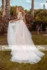 Wedding Dress Half Sleeves Tulle Dresses 2022 Lace Appliques O-Neck Boho Sweep Princess Bridal Gown