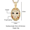 Hip Hop Iced Out Bling Cubic Zirconia Jason Mask Necklaces & Pendants For Men Jewelry With Tennis Chain210L