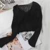 Kvinnors tröjor 2020 Summer Women Vhals Sticked Casual Slim Short Sweaters Vests Lady Sticking Soft Thin Summer Outfit For Female ZY5041 J220915