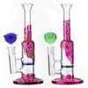 Tubos de água de vidro fumantes bongos bongs percolator ouro roxo brilho honeycomb câmara filtração liquilah dab rigs por atacado