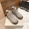 Designer Matin Boot Bottes en cuir Plate-forme Booties Casual Sneakers Chaussures Gris Jaune Luxe Femmes Normancho Lace-Up Taille 35-41