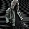 Masculino para masculino Parkas Winter Winter Techwear Zipper Jackets Windbreaker homens com capuz de peles