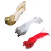 Party Decoration 12 PCS Artificial Christmas Tree Bird With Clip Simulation Feather Foam Birds Xmas Ornament DIY Craft For Home Garden-14cm