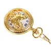 Montres de poche Vintage lisse montre Steampunk femmes homme collier pendentif avec chaîne horloge cadeau de noël charme or Quartz