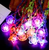 Christmas LED Light Up Necklace Jewelry Acrylic beaded Kids Adults Flashing Party Favors Blinking Cartoon Festival Stocking Gift