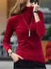 Damenpullover Damen-Rollkragenpullover Größe 3XL 4XL Dicke warme Winter-Samtoberseite Weibliche solide Pullover mit langen Ärmeln Warme Damenkleidung J220915