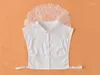 Bow Ties 2022 Ladies Chiffon Floral Lace Fake Collar White Lapel Shirt Detachable Half False Collars Women Removable Nep Kraagie