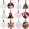 Pendentif de Noël DIY Sublimation Cloches de flocon de neige vierges Transfert de chaleur Ornements de Noël Décoration RRB15591