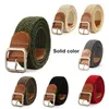 Bälten sträcker Weave Belt Square Buckle Non-Hole Design Casual Elastic Pin Tail Wrapping Practical Unisex