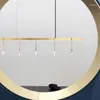 Ljuskronor modern enkel ledning ljuskrona matrum ö kristall lång hängande lampa kök restaurang bar designer kreativa guld fixturer