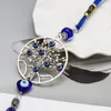 S3213 Tree of Life Evil Eye Eye Pendant Key Ring Pärled Tassels Keychain Blue Eyes Keychains