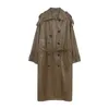 Misto lana da donna Designer della passerella coreana Autunno autunno in pelle Maxi lungo trench con cintura Chic giacca a vento femminile classica 220919