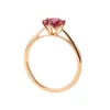 Anillos de racimo LMNZB 2022, anillo de compromiso de Color oro rosa de lujo, 7mm, gema roja de cristal, regalo de aniversario para mujer, joyería para mujer LR254