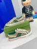 Tennis 1977 Luxurys Shoes Womens Shoe Green and Red Web Stripe gummisula Stretch Cotton Low Top Mens Sneaker J1GZ#