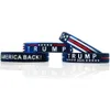 Unisex Tie Dye Gummi Silikon Armband Donal Trump 2024 Bracelet Party Gunst Keep America Great President Trump Unterstützung Bangelstars Streifen Armbänder RRE14299