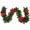 Decorative Flowers 2.7M Christmas Decoration Garlands Rattan Wreath Simulation For Xmas Home Party Tree Decorations Flower Band