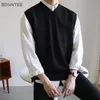 Men's Vests Sweater Vest Men Simple All-match V-neck Solid Sleeveless Male Tops Basic Cozy Korean Style Ins Leisure Knitted Plus Size M-3XL 220919