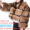 Kvinnors päls faux rockar vinter varm jacka raccoon real mode smala västar naturlig långärmad huva för kvinnliga y2k kläder 220919