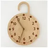 Wall Clocks Nordic Wooden Hanging Clock Japan Style Home Living Room Decoration Natural For Kids Decor Po Props