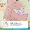 Enveloppes en papier cadeau Enveloppes Enveloppes Lettre Papeterie Papiers stationnaires Writingfloral Salutation Argent Setpocket Kit d'invitation Auto-scellant