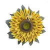 Dekorativer Blumen-Sonnenblumen-Kranz für Heimdekoration, 40 cm Girlande mit Bienen-Dekoration, Haustür, Bauernhaus, Garten, Sommer, süßes Willkommensschild