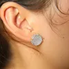 Ohrstecker Mode Mädchen Big XL Disco Dots Micro Pave Zirkonia Gold Farbe 14mm Schraube Zurück Cz Ohrring für Frauen Männer