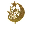 Ay ve Arka Sevgililer Günü Acrilik Kek Topper Altın Düğünü Parti Dekorasyonları için Şenlikli Malzemeler