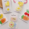 ヘアアクセサリー2 PCS KAWAIII KOREAN CANDY COLOR HAIRPINSACRYLIC FLOLLAL ANIMAL CLIP