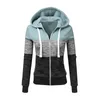 Femmes Vestes Femmes Colorblock Hoodies Automne Hiver Casual Slim Cordon Zip Up Sweat À Manches Longues Pulls Femme À Capuche Veste Tops 220919