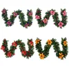 Dekorative Blumen 2,7 m Weihnachtsdekoration Girlanden Rattan Kranz Simulation für Weihnachten Home Party Baumschmuck Blumenband