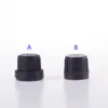 Pipette compte-gouttes en verre d'huile essentielle d'ambre en gros 5 ml 10 ml contenant d'emballage cosmétique pour E liquide avec couvercle inviolable noir