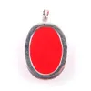 Natural Blue-veins Stone Pendants Oval Red Agates White Jade for Charm Jewelry Making DIY Women Necklace Earring Gifts BN377