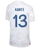 Maillot Foot Foot France Soccer Courseys Tees 2022 Benzema Mbappe 22 23 World Cup Griezmann Kante Football Shirt T polo training ashiforms 2023