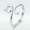 Fashion Cute 925 Sterling Silver Cat Shaped Kitten Pet Adjustable Band Wrap Finger Ring For Girls Christmas Gifts257P