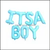 Party Decoration Its A Boy Girl Heart Baby Printed Babyshower Decorations Supplies Shower Born Birthday Balloon Banner Drop Delivery Dhkpq