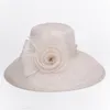 Berets 2022 Fashion Fedora Ladies French Crochet Floral Linen Hat Elegant Temperament Wedding Banquet Pot Cap Wide Brim