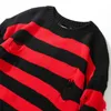 Женские свитеры готический свитер Женский унисекс вязаные пуловки панк -логота дыра с разбиты