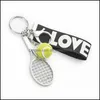 Kluczowe pierścienie mini rakieta tenisowa kretyka kreatywna urocza 6 kolor love sport sportowa torba samochodowa wisiorek biżuterii