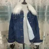 Kvinnors jackor vinter jeans plus sammet varm parka yttre kläder kvinnor kashmir bomull kappa flicka mode denim jacka lj162 220919