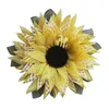 Decoratieve bloemen zonnebloem krans voor thuisdecor 40 cm slinger met bijendecoratie voordeur boerderij tuin zomer zomers schattig welkom bord