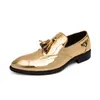 Scarpe eleganti Scarpe da uomo primaverili e autunnali oro Pelle luminosa maschile comode oxford di lusso brogue da uomo Mocassino da lavoro 220919