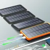 Chargeur de banque d'alimentation solaire 20000mah avec 4 panneaux Dual 2.1a Ports USB Batterie externe alimentée portable pour les appareils de téléphone portable iPhone