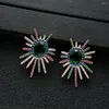 Boucles d'oreilles à clous pour femmes, célèbre feu d'artifice de luxe, breloque pour mariage, Micro CZ cubique, Zircon, dubaï, bohême, E96183535025