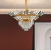 Lustres ronds chandeiler gold cristal suspendus lampe pour le salon chambre à coucher d'éclairage d'intérieur