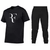 Tracksuits voor heren voor heren gedrukt patroon Verkoop van fr Federer katoen met korte mouwen T-shirt Sports broek Pak Fashion T-shirt1