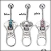 Navelklockknapp ringer blixtl￥s Punk Style Belly Button Ring Nail Body Jewelry Piercing Fashion Navel Bell Bell Button Rings C3 Drop de Dhnli