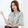 2022 New Fashion Chiffon Women's Blouse Shirts Long Sleeve Tops Casual Blouse Spring Autumn Slim Women Clothing Print Ladies Shirt